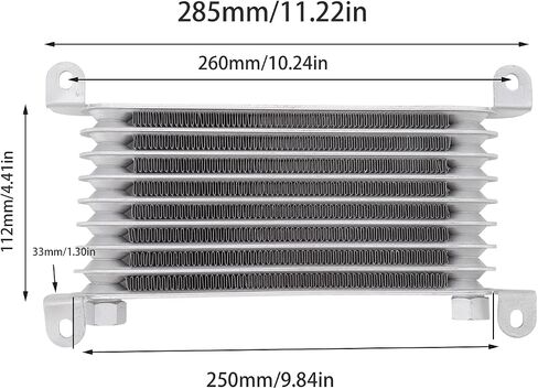 8-Layer Aluminum Motorcycle Oil Cooler for 50ml to 250ml Bikes, Quick Heat Dissipation, Reduced Wear and Easy Direct Fit Installation in Saudi Arabia