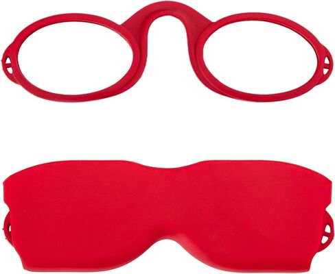 REAVEE Ultra Slim Armless Reading Glasses for Men Women, Small and Flat Readers Compact Pocket Size with Stick-on Case Holder in Kuwait