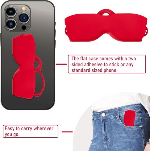 REAVEE Ultra Slim Armless Reading Glasses for Men Women, Small and Flat Readers Compact Pocket Size with Stick-on Case Holder in Kuwait