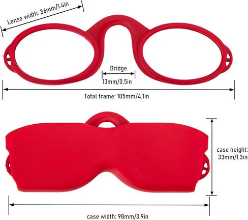 REAVEE Ultra Slim Armless Reading Glasses for Men Women, Small and Flat Readers Compact Pocket Size with Stick-on Case Holder in Kuwait