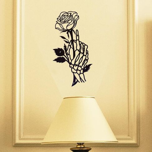 NBEADS Skeleton Rose Metal Wall Art Decor, Black Wall Hanging Decor Silhouette Wall Art Modern Metal Wall Sculptures for Modern Home Hanging Decorations, 11x5.8 Inch in Saudi Arabia