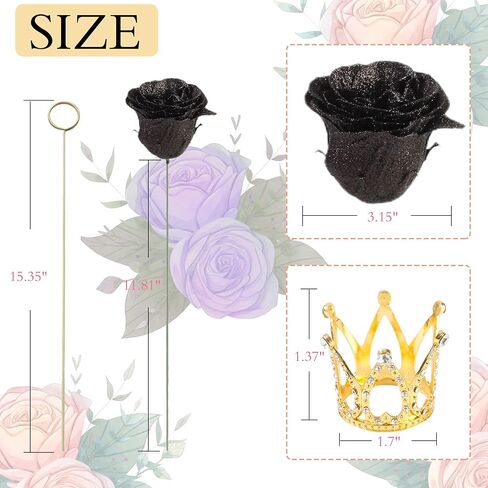 Pink Glitter Roses Bouquet, 30 Pcs DIY Fake Flowers Bouquet, Everlasting Shiny Artificial Rose Bouquet for Valentine's Day, Anniversary, Engagement, Wedding in Kuwait