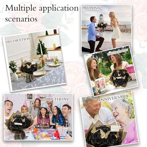 Pink Glitter Roses Bouquet, 30 Pcs DIY Fake Flowers Bouquet, Everlasting Shiny Artificial Rose Bouquet for Valentine's Day, Anniversary, Engagement, Wedding in Kuwait