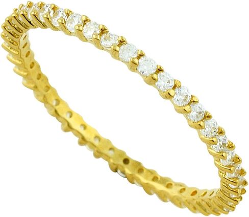 Cubic Zirconia Stackable Eternity Ring Sterling Silver (Sizes 3-15) in Saudi Arabia