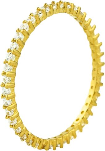 Cubic Zirconia Stackable Eternity Ring Sterling Silver (Sizes 3-15) in Saudi Arabia