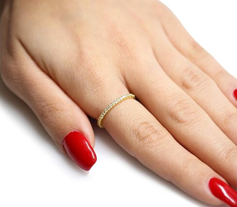 Cubic Zirconia Stackable Eternity Ring Sterling Silver (Sizes 3-15) in Saudi Arabia
