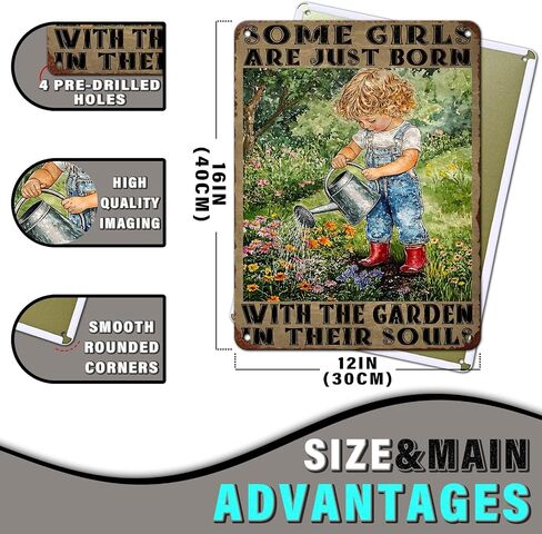 Garden Metal Signs for Outside Hoeing Ain't Easy Garden Signs & Yard Art Funny Outdoor Decorative for Gardening Gifts for Women Outdoor Wall Decor 8x12 Inch in Saudi Arabia