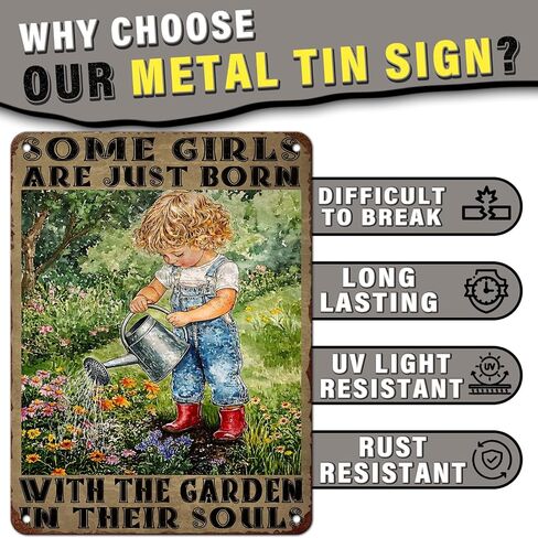 Garden Metal Signs for Outside Hoeing Ain't Easy Garden Signs & Yard Art Funny Outdoor Decorative for Gardening Gifts for Women Outdoor Wall Decor 8x12 Inch in Saudi Arabia