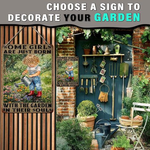 Garden Metal Signs for Outside Hoeing Ain't Easy Garden Signs & Yard Art Funny Outdoor Decorative for Gardening Gifts for Women Outdoor Wall Decor 8x12 Inch in Saudi Arabia