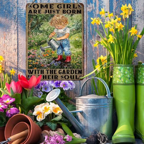 Garden Metal Signs for Outside Hoeing Ain't Easy Garden Signs & Yard Art Funny Outdoor Decorative for Gardening Gifts for Women Outdoor Wall Decor 8x12 Inch in Saudi Arabia