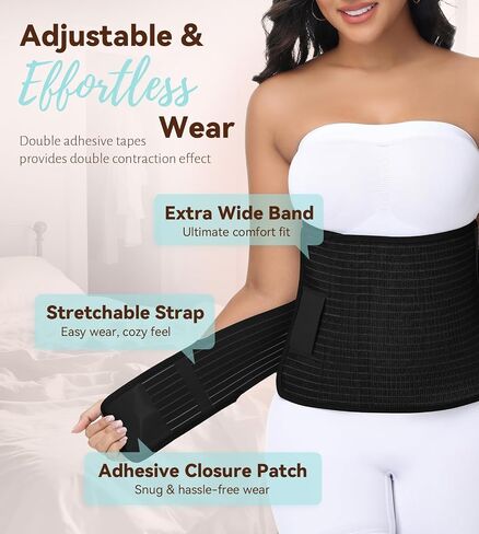 SHAPSHE Postpartum Belly Band Abdominal Binder Post Surgery C Section Belly Binder Post Partum Faja Waist Trainer Wrap in Saudi Arabia