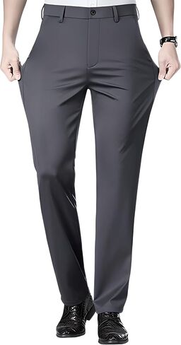 Slimastrouser Mens Stretch Dress Pants, Classic Fit Flat Front Pants Casual Mens Lightweight Golf Work Suit Pants (US, Waist Inseam, 34, 31, Blue) in Saudi Arabia