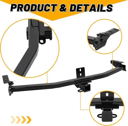 ECOTRIC Class 3 Trailer Hitch Tow 2'' Receiver Compatible with 2001-2006 MDX / 2001-2008 Honda Pilot Replacement for 13328 in Saudi Arabia