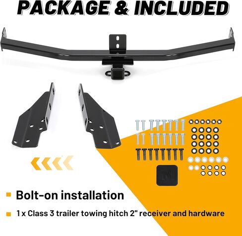ECOTRIC Class 3 Trailer Hitch Tow 2'' Receiver Compatible with 2001-2006 MDX / 2001-2008 Honda Pilot Replacement for 13328 in Saudi Arabia
