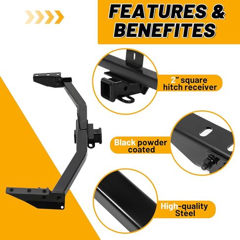 ECOTRIC Class 3 Trailer Hitch Tow 2'' Receiver Compatible with 2001-2006 MDX / 2001-2008 Honda Pilot Replacement for 13328 in Saudi Arabia
