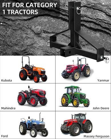 3 Point 2 Inches Trailer Hitch Receiver for Cate 1, Heavy Duty Drawbar Adapter, Quick Hitch Tractor Attachment, Compatible with Kubota, BX, LM25H, WLM Tractor, NorTrac, Yanmar, Kioti, Cat, John Deere. in Saudi Arabia