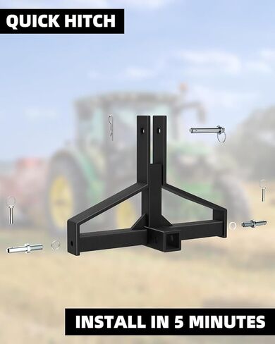 3 Point 2 Inches Trailer Hitch Receiver for Cate 1, Heavy Duty Drawbar Adapter, Quick Hitch Tractor Attachment, Compatible with Kubota, BX, LM25H, WLM Tractor, NorTrac, Yanmar, Kioti, Cat, John Deere. in Saudi Arabia