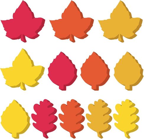 Geyee 108 PCS Clutouts for Classroom Bulletin Board 3.5 بوصة أوراق الورق قطع الرافضة Maple Oak Birch Leaves Shape Die Cut ألوان متنوعة لهجة لـ DIY Craft Back to Schools Supplies in Kuwait