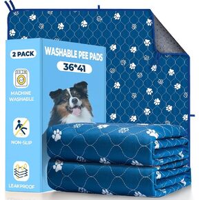 Fostanfly Washable Pee Pads for Dogs, 2 Pack Large 36"x41" Ultra-Absorbent and Leak-Proof Non-Slip Reusable Potty Training Pads for Dogs, Cats, Puppy, Potty Buddy of Add 8 Lanyards in Kuwait
