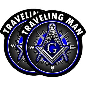 2-Pack Traveling Man Shriner Compass Mason Masonic Freemason G Sticker Decal - 4 Inches - Masonic Stickers for Car Truck SUV Van Window Bumper Wall Laptop Tablet Tumbler and Any Smooth Surface in Kuwait