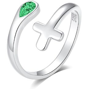 Sterling Silver Opal Ring for Women Adjustable Thumb White Fire Opal Birthstone Jewelry Gift Dainty Band Minimalist Promise Rings for Her in Kuwait