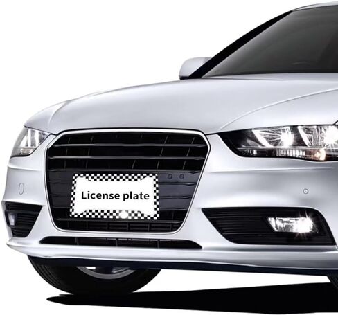 Black and White Checkerboard License Plate Frame - Race Flag License Plate Holder Aluminum Metal Car Decorative Front Tag Frame for Men Women Size 12.3“ x 6.3" for US Canada Vehicle Standard in Saudi Arabia
