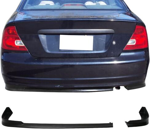 IKON MOTORSPORTS, Rear Bumper Lip Compatible With 2001-2003 Honda Civic 2 Door Coupe, TR Style Unpainted Black PU Air Dam Chin Rear Diffuser Bumper Spoiler Splitter Add on, 2002 in Saudi Arabia