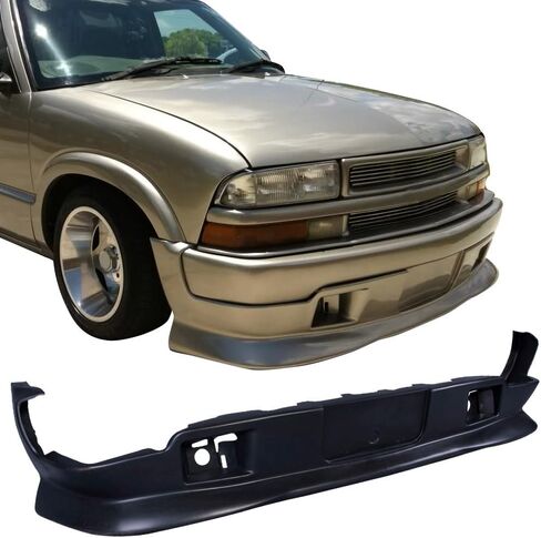 Front Bumper Lip Compatible With 1998-2004 CHEVY S10, 1998-2004 GMC S15 SONOMA, Extreme Style Black Front Lip Spoiler Splitter by IKON MOTORSPORTS, 1999 2000 2001 2002 2003 in Saudi Arabia