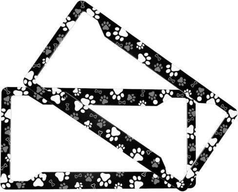 Black and White Checkerboard License Plate Frame - Race Flag License Plate Holder Aluminum Metal Car Decorative Front Tag Frame for Men Women Size 12.3“ x 6.3" for US Canada Vehicle Standard in Saudi Arabia