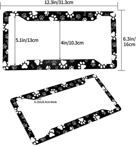 Black and White Checkerboard License Plate Frame - Race Flag License Plate Holder Aluminum Metal Car Decorative Front Tag Frame for Men Women Size 12.3“ x 6.3" for US Canada Vehicle Standard in Saudi Arabia