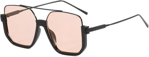 ADE WU Retro Oversized Aviator Sunglasses for Women Men Vintage 70s Square Semi-Rimless Pilot Style Sun Glasses in Saudi Arabia