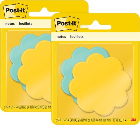 Post-it Notes, Heart Shape, Assorted Colors, 2.6x2.6 in, 2 Pads, 75 Sheets/Pad (7350-HRT) in Saudi Arabia