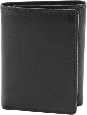 American Bison Men's Slim Wallet - RFID Flocking - جلد البقر مع صندوق هدايا (أسود) in Kuwait