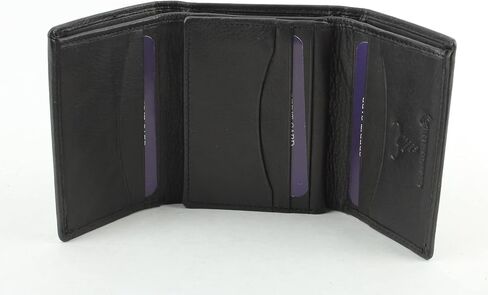American Bison Men's Slim Wallet - RFID Flocking - جلد البقر مع صندوق هدايا (أسود) in Kuwait