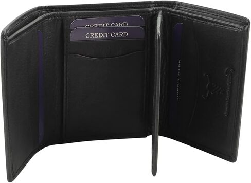 American Bison Men's Slim Wallet - RFID Flocking - جلد البقر مع صندوق هدايا (أسود) in Kuwait