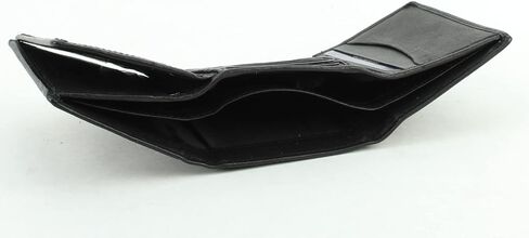 American Bison Men's Slim Wallet - RFID Flocking - جلد البقر مع صندوق هدايا (أسود) in Kuwait