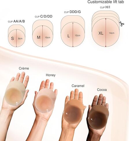 Popilush Nipple Covers for Women with Lift - Sticky Bra for Large Breasts - Reusable Adhesive Silicone Nipple Pasties in Saudi Arabia