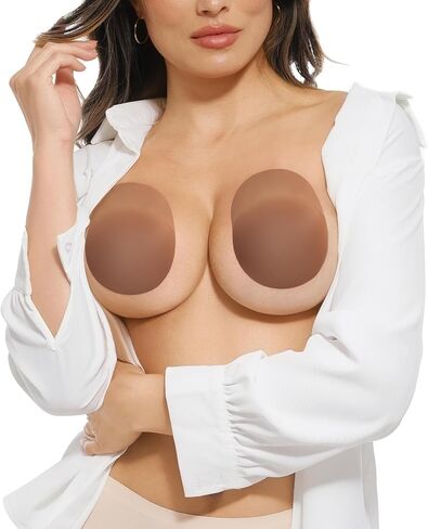 Popilush Nipple Covers for Women with Lift - Sticky Bra for Large Breasts - Reusable Adhesive Silicone Nipple Pasties in Saudi Arabia