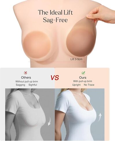 Popilush Nipple Covers for Women with Lift - Sticky Bra for Large Breasts - Reusable Adhesive Silicone Nipple Pasties in Saudi Arabia