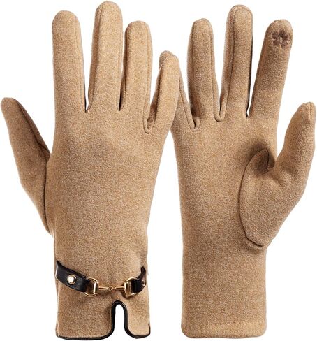 Winter Gloves for Women，Touchscreen Cold Weather Thermal Warm Suede Gloves for Running Biking Driving in Saudi Arabia