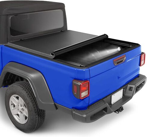 PZ Soft Roll Truck Bed Tonneau Cover متوافق مع 2020-2025 Jeep Gladiator JT 5 '(60.3 ") سرير أسود in Kuwait