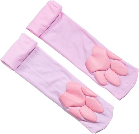 3D Cat Paw Pad Socks ، Sopyed Pawpad Socks Fithigh High Socks for Girls Kids Women Cosplay على جوارب الركبة in Kuwait