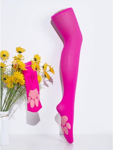 3D Cat Paw Pad Socks,Puffyed Pawpad Socks Thigh High Socks for Girls kids Women Cosplay Over The Knee Stockings in Saudi Arabia