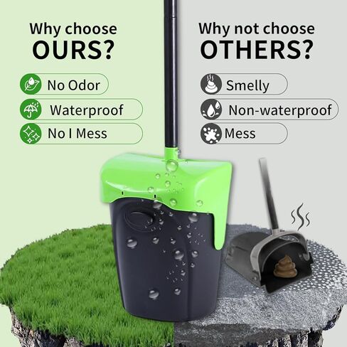 Pooper مغرفة كبيرة ذات رائحة دوارة ذات ريشة مع 160 كيس نفايات ، مغرفة الكلب الثقيل مع مرفق كيس للساحة ، مقبض طويل المقبض مع غطاء للكلاب الصغيرة الكبيرة المتوسطة الصغيرة in Kuwait