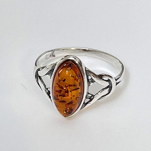 Natural Baltic Cognac Amber and Sterling Silver Ring, Beautiful Stone Gift, Gift For Her, Woman Jewelry in Saudi Arabia