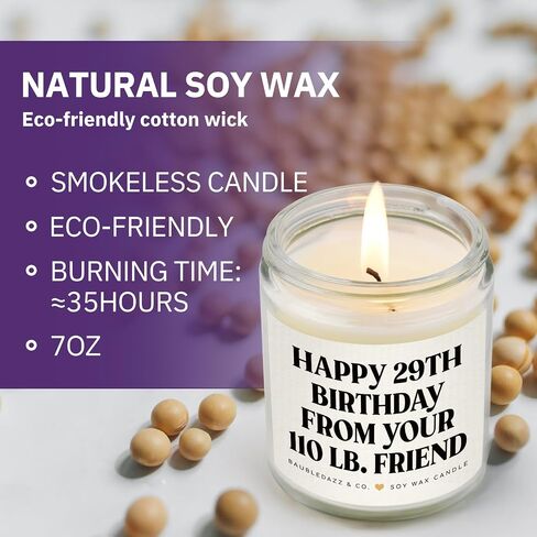 Baubledazz Funny Best Friend Friend Higds for Women- Handmender Lavender Soy Candle- Happy 30 ، 40 ، 50 ، 60 ، 70th for Women ، Friend ، Her ، Bestie (7oz) in Kuwait