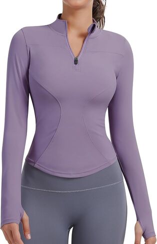 JoyGirl Women Workout Jacket Cropped Running Jackets Zip Up Gym Athletic Tops Yoga Top with Thumb Holes in Kuwait