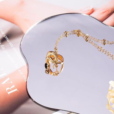 Gold & Silver Hand Chain Bracelet Set for Women Ring Bracelet CZ Beaded Layer Snake Link Chain Finger Jewelry Adjustable Hypoallergenic Trendy Hand Jewelry for Everyday Wear in Kuwait