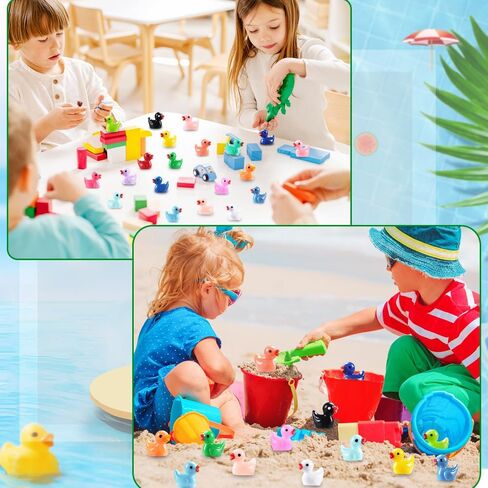 200pcs Luminous Mini Resin Ducks 20 Colors Small Tiny Little Duck Figurines to Hide Glow in The Dark Miniature Figures for Dollhouse Micro Garden Landscape Decoration Craft Party Favors Toys in Kuwait