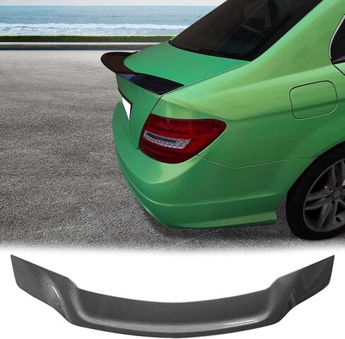 FREEMOTOR802 Rear Trunk Spoiler Deck Lid Spoiler, Fits 2008-2014 Mercedes-Benz W204 C-Class Sedan, R Style Gloss Black ABS Plastic Racing Trunk Lip Tail Wing Add-on Exterior Replacement Parts in Saudi Arabia